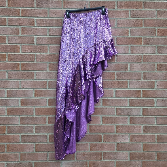 For Love And Lemons Revolve Show Time Maxi Sequin Skirt in Purple